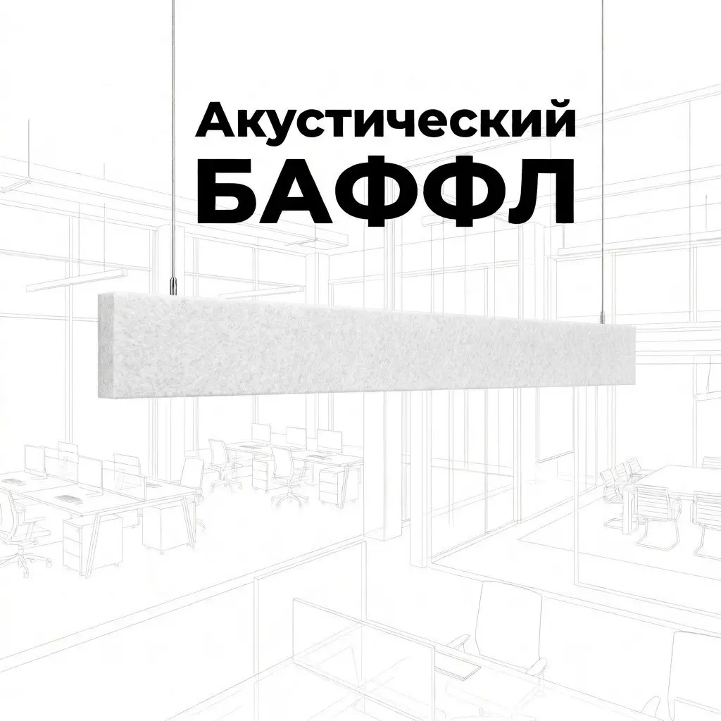 Баффл акустический 1200x150 белый