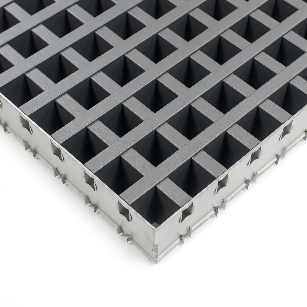 Потолок Грильято GL15 50×50 графит RAL 7024